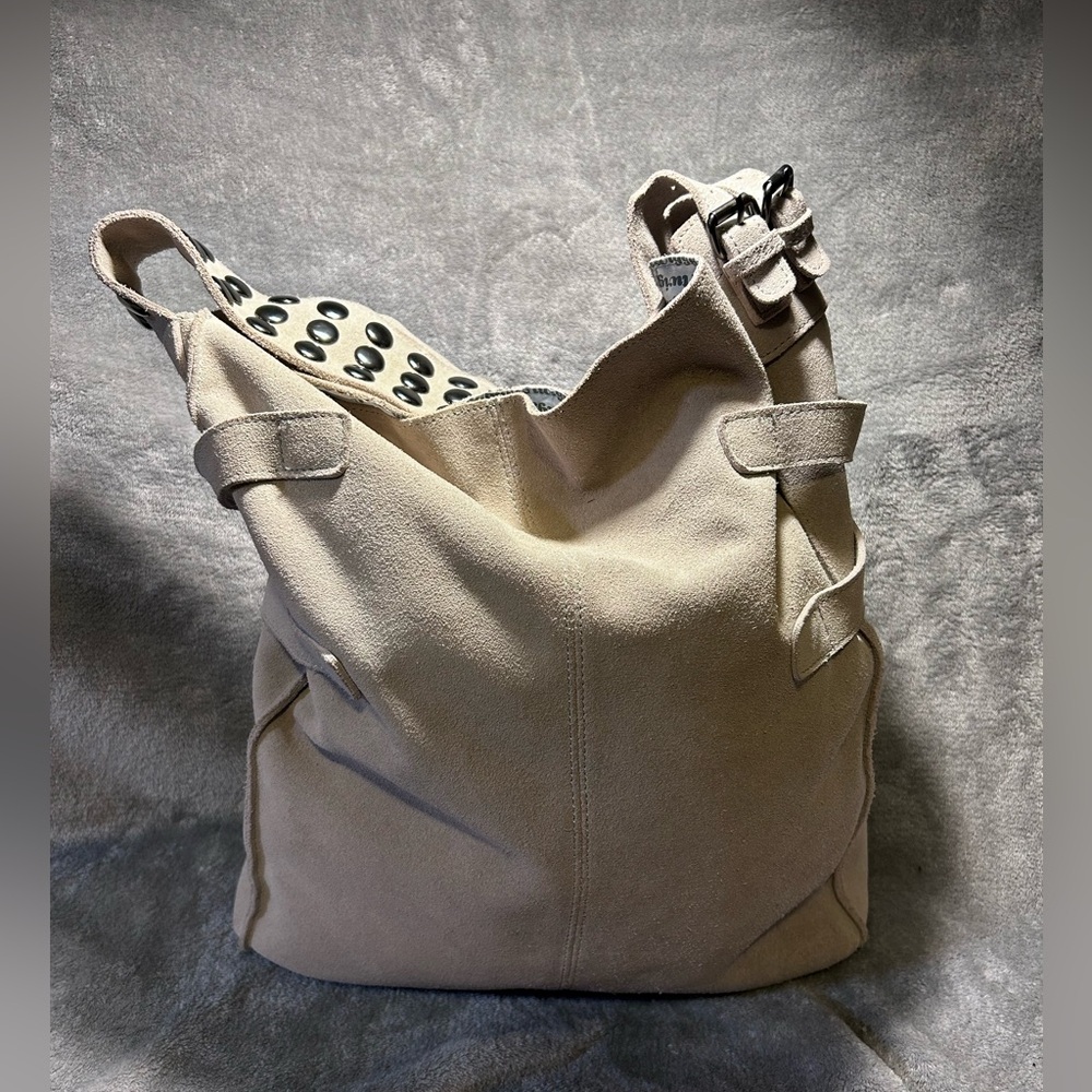 Twiggy London Studded Suede Slouchy Large Hobo - Picture 7 of 10